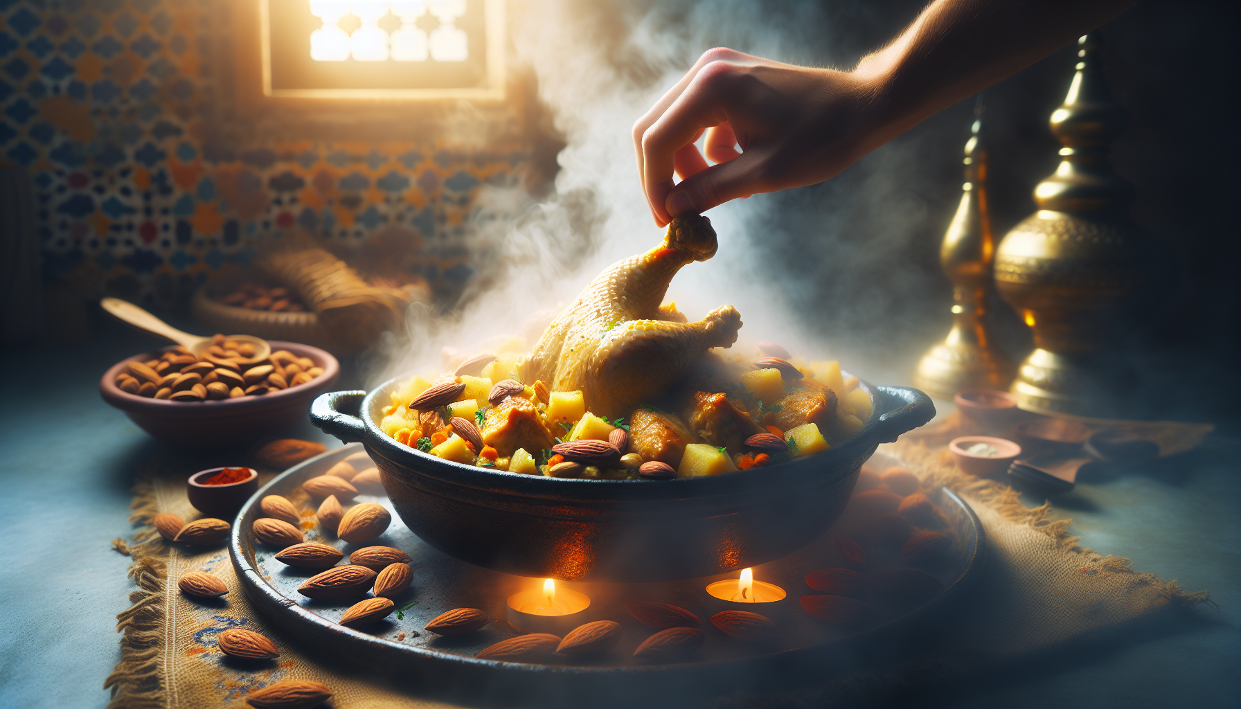 Cooking Authentic Moroccan Chicken Bastilla with Almonds and Saffron