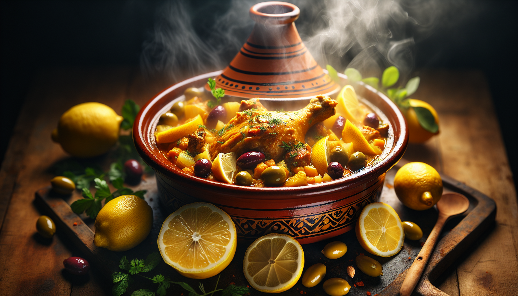 Cooking Zesty Moroccan Chicken Tagine with Preserved Lemons and Olives