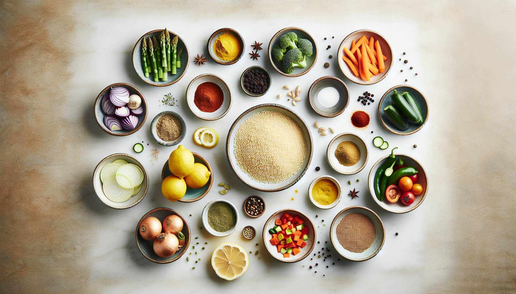 Ingredients for Spiced Couscous with Roasted Vegetables and Preserved Lemon Dressing