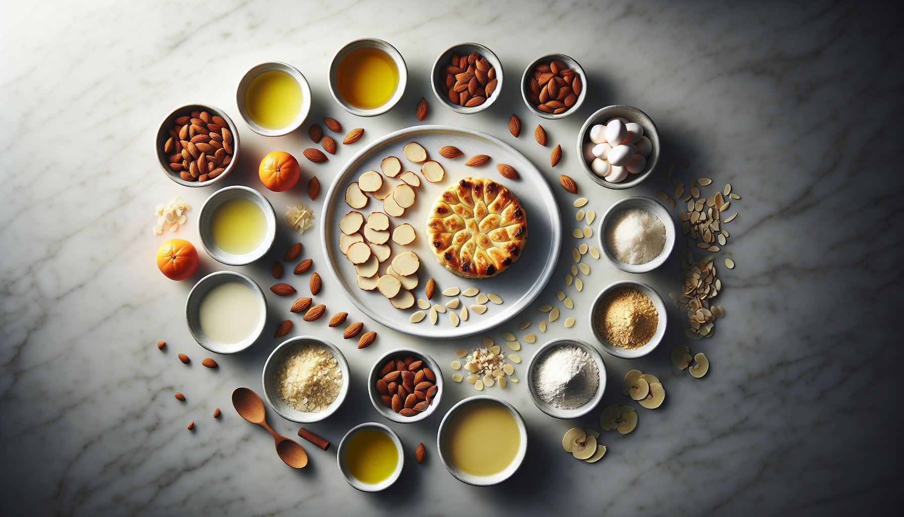 Ingredients for Fragrant Chicken Bastilla with Almonds and Orange Blossom Essence